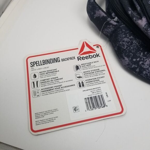 NWT Reebok SPELLBINDING Full size backpack.